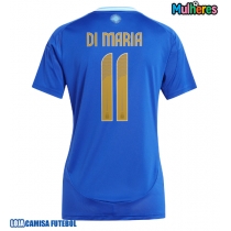 Camisa de Futebol Argentina Angel Di Maria #11 Equipamento Secundário Mulheres Copa America 2024 Manga Curta
